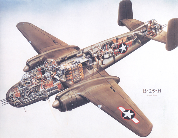 5. B-25 H Mitchell - řez